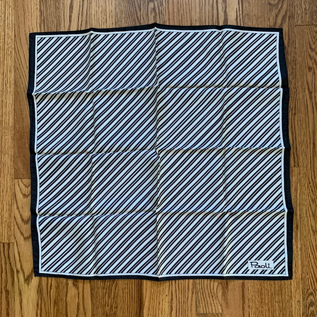 Paoli black and white striped scarf