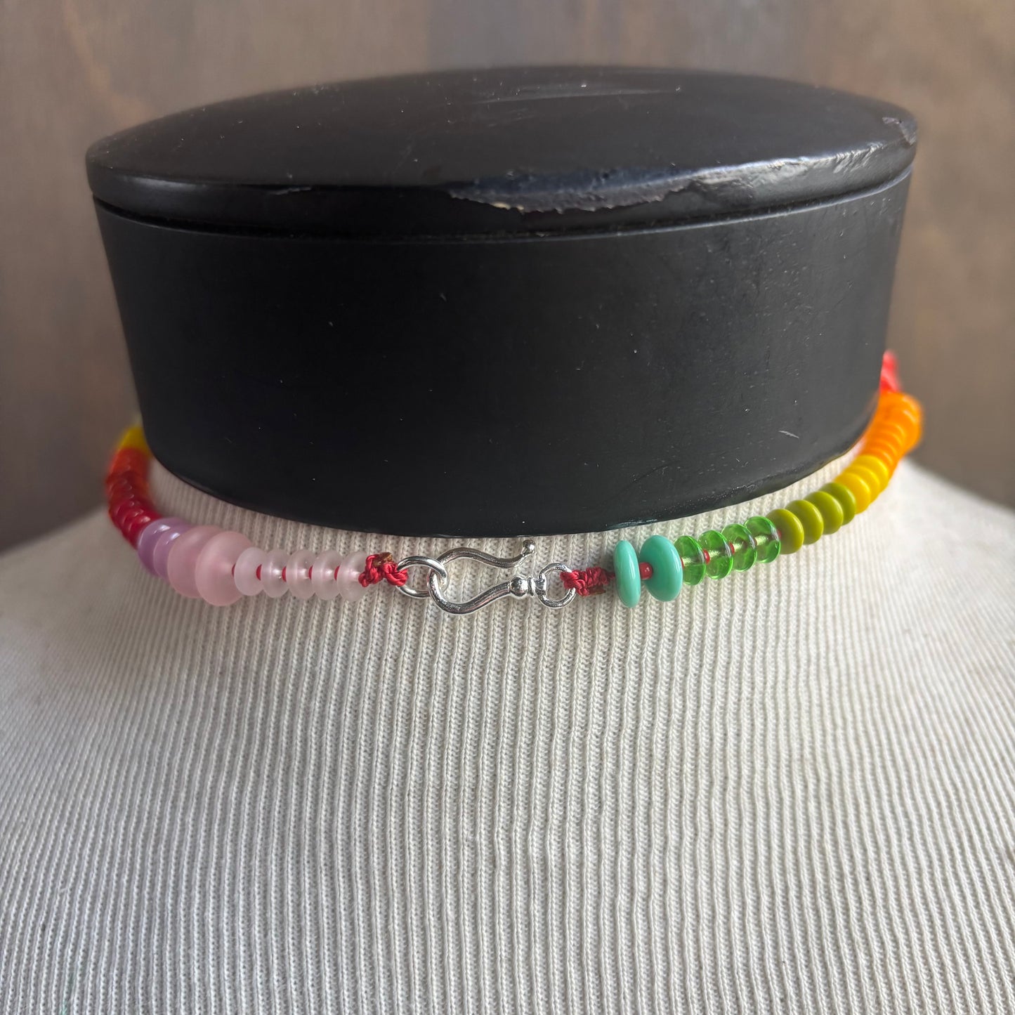 Ostrich Moon Rainbow Bead Necklace