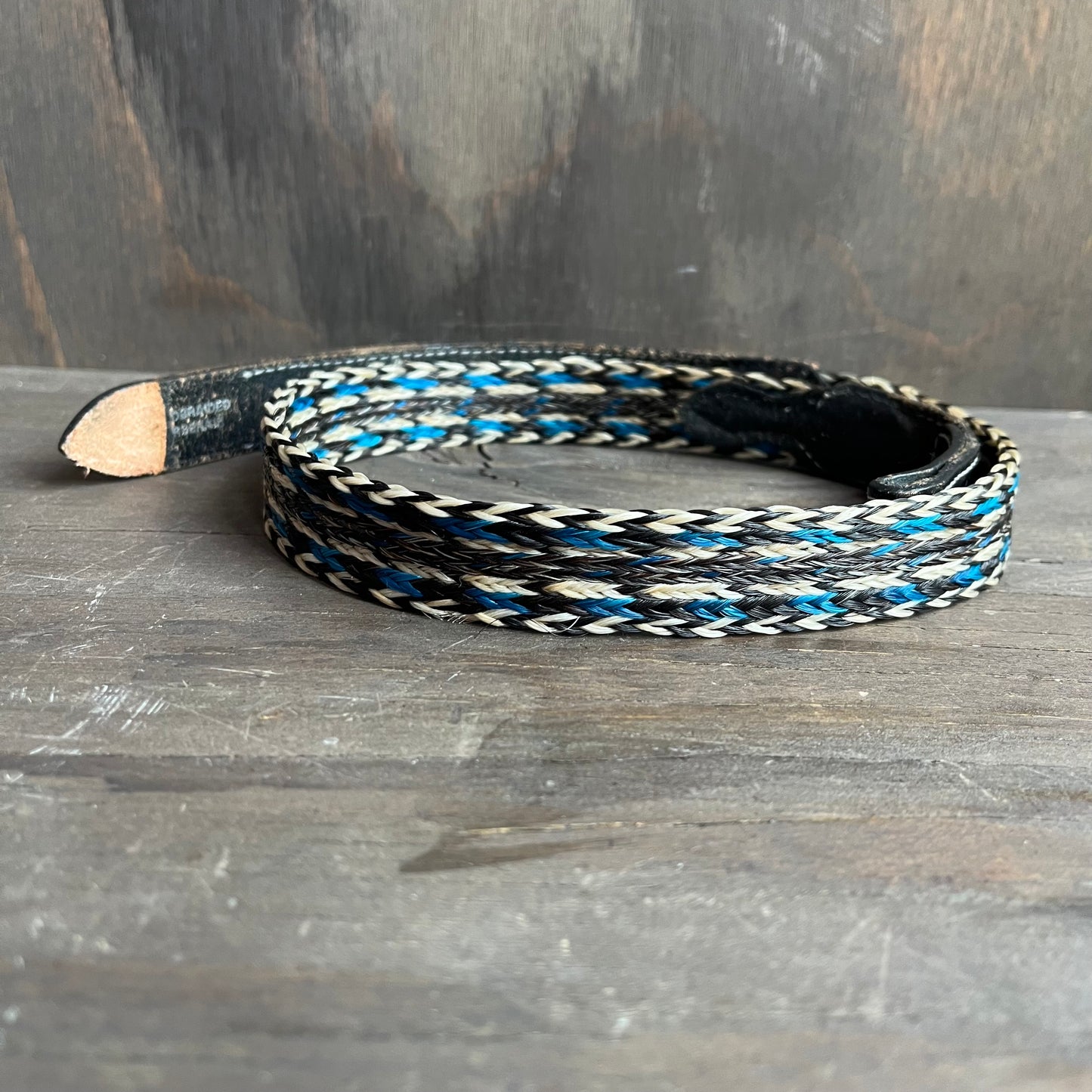 Black Leather and Horsehair Belt