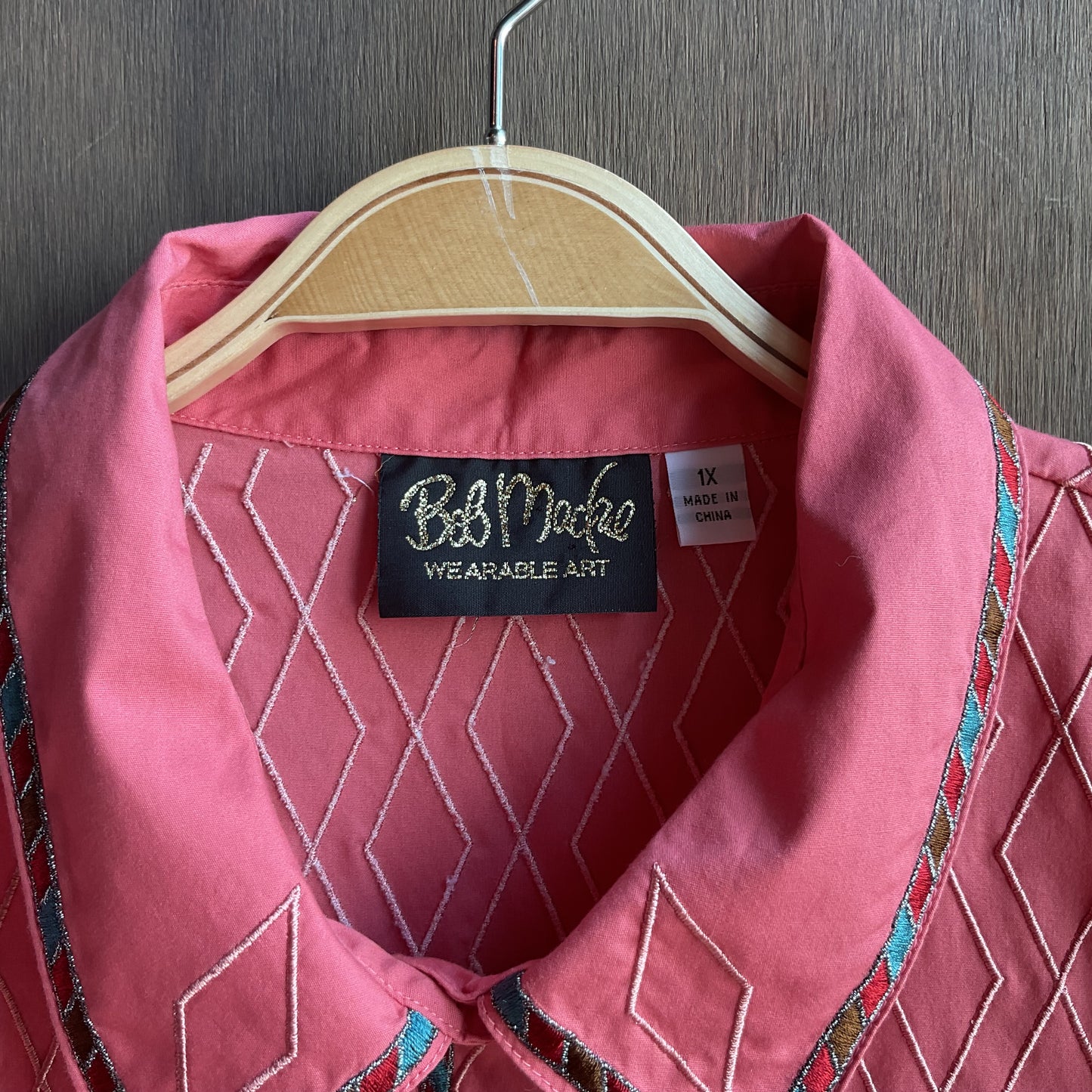 Bob Mackie Pink Pearlsnap