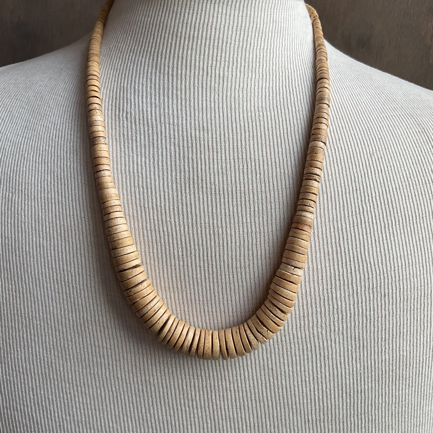 Wooden Disc Bead Necklace