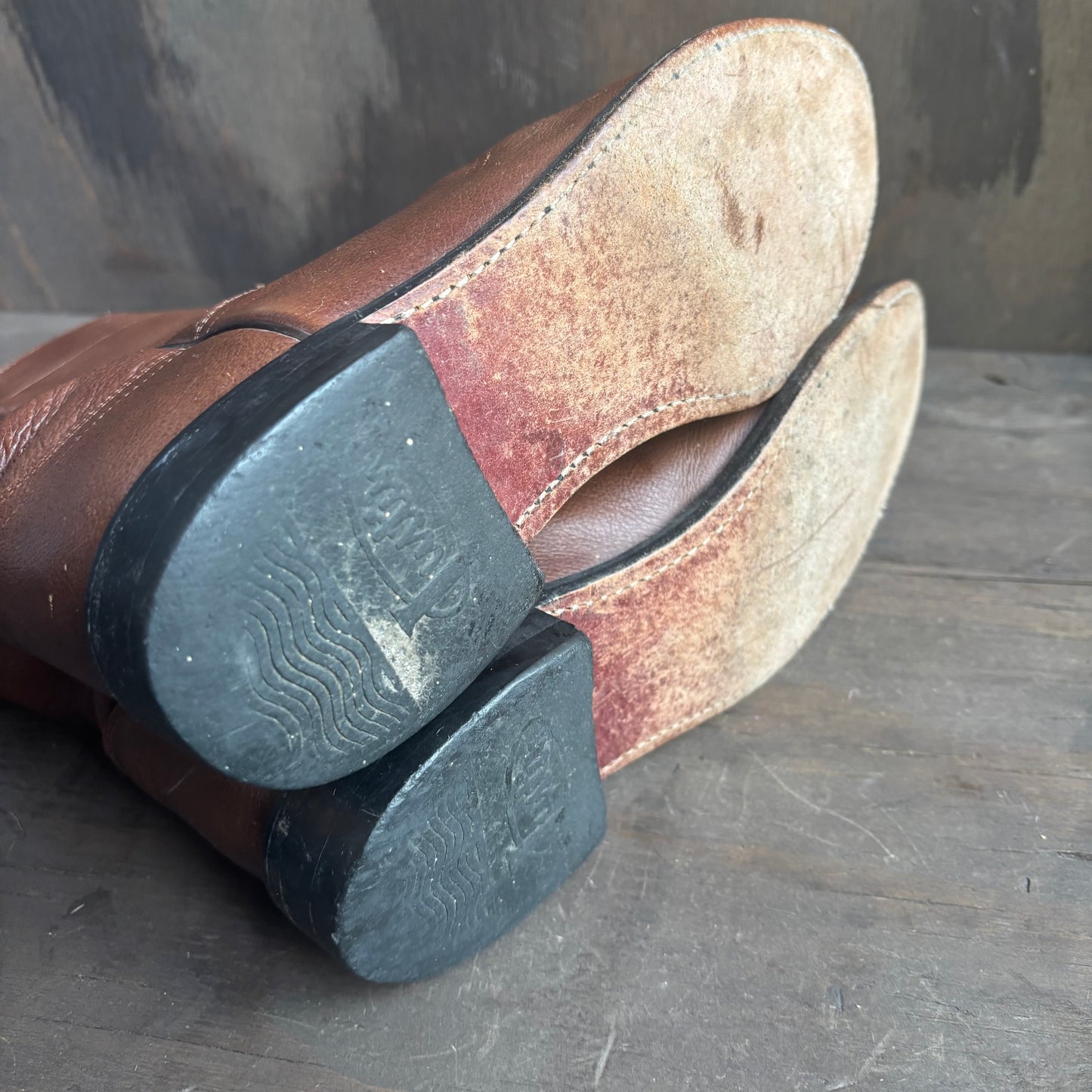 Justin Brown Leather Roper Boots