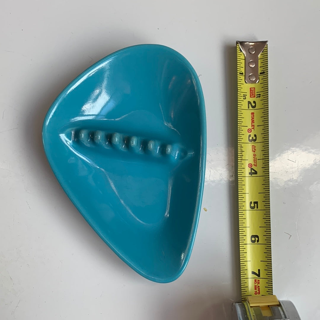 Mid-century aqua ceramic ashtray