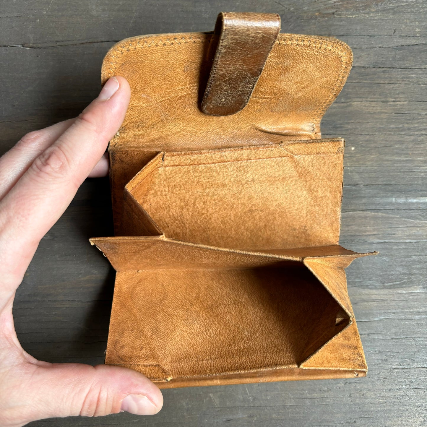 Vintage Leather Tri-Fold Wallet