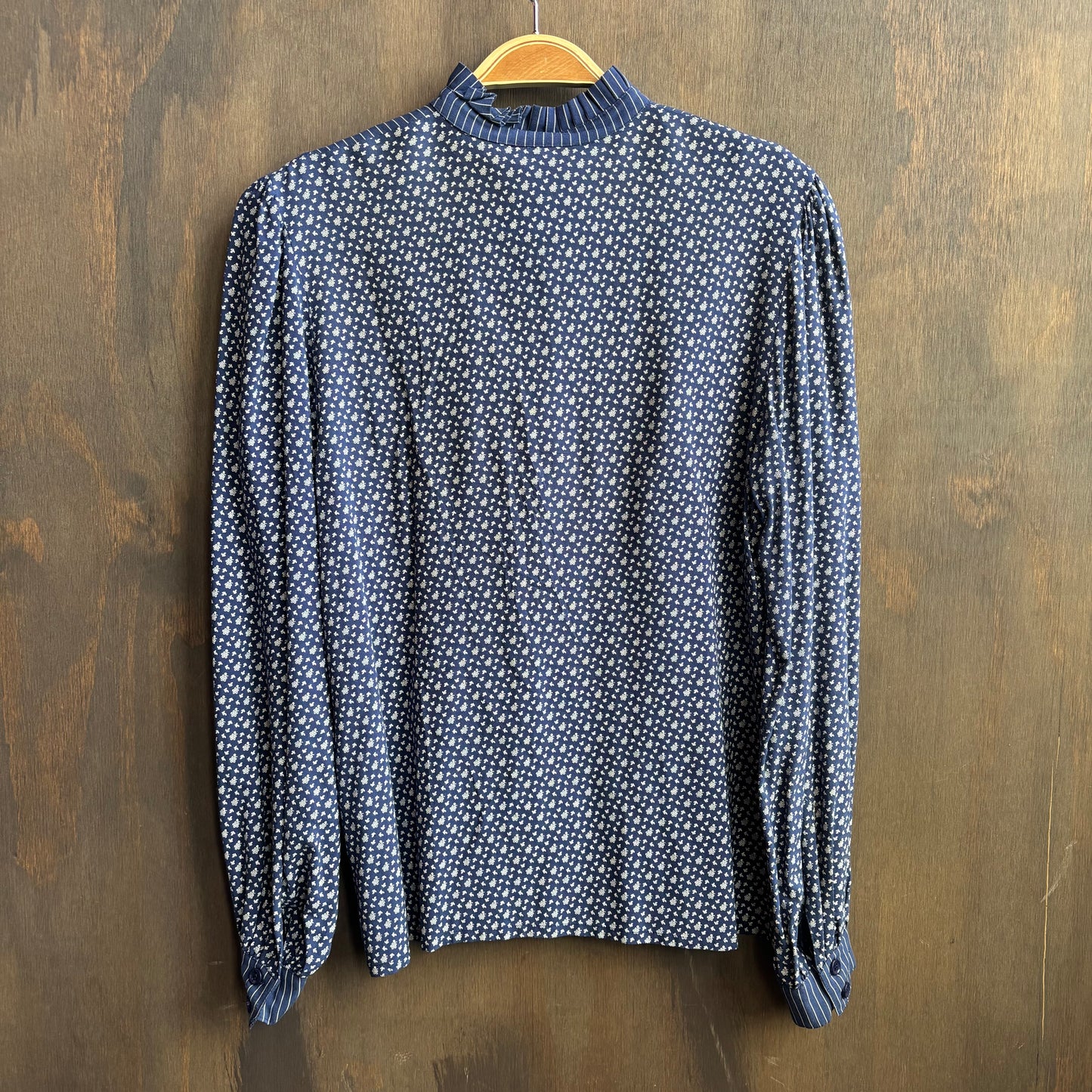 Vintage Blue Floral Blouse