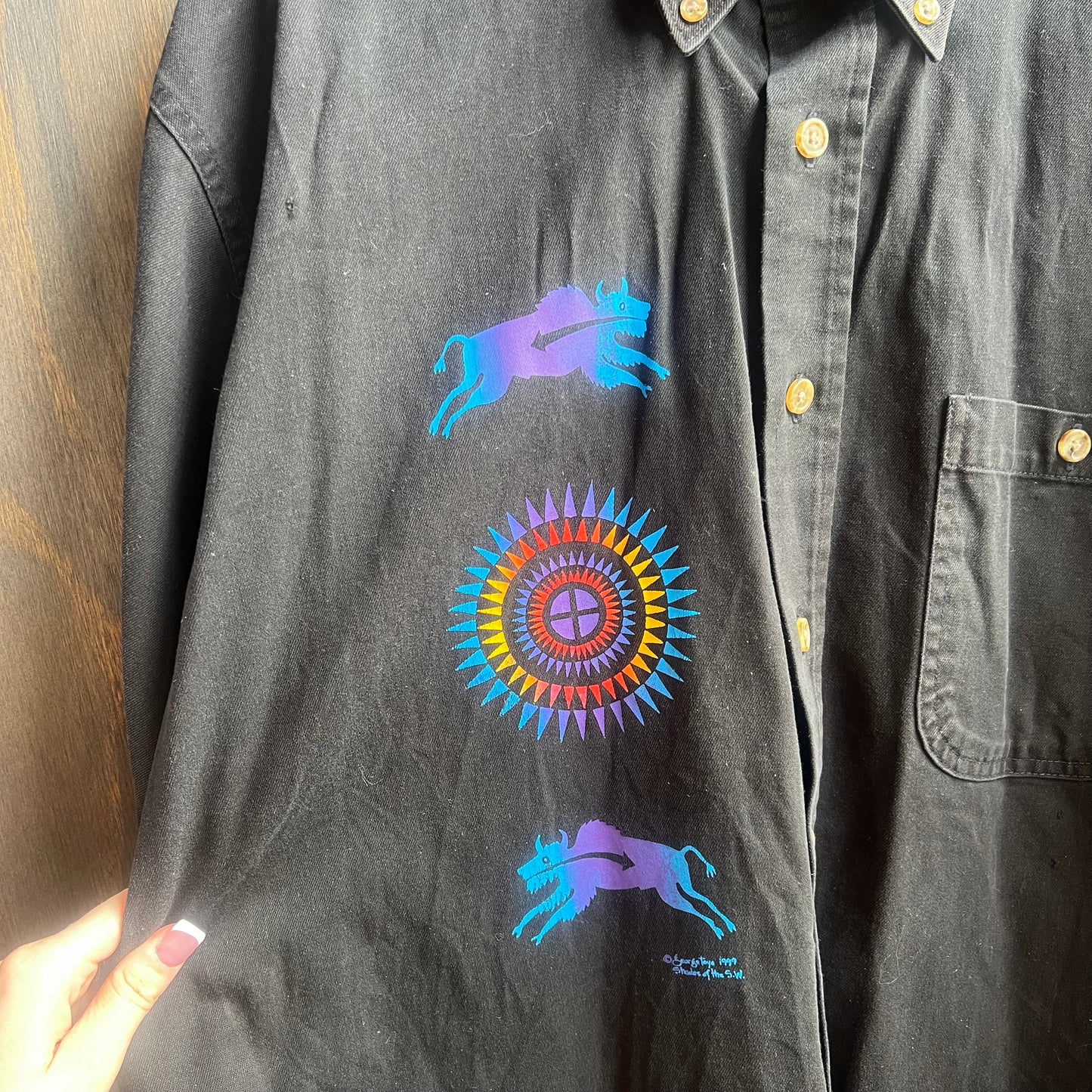 Three Rivers Black Button Down
