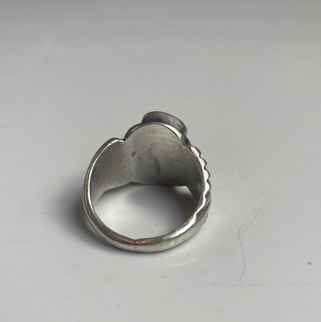 Sterling Silver, Turquoise, Coral Ring