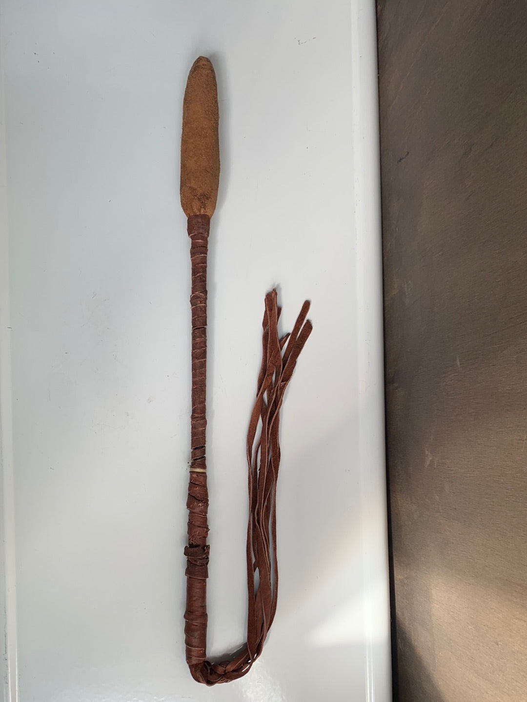 Leather wrapped drum mallet