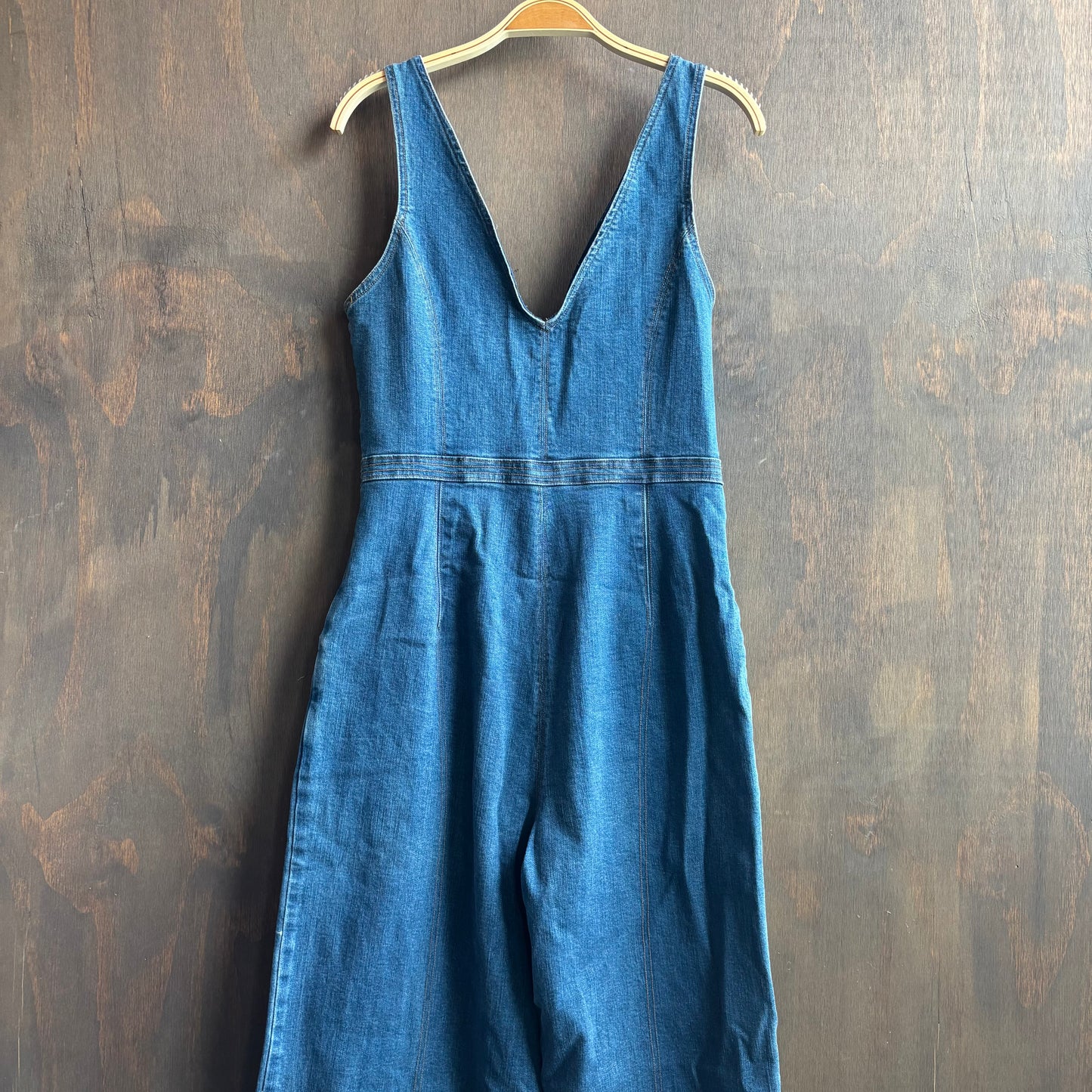 Denim Jumpsuit with Zipper
