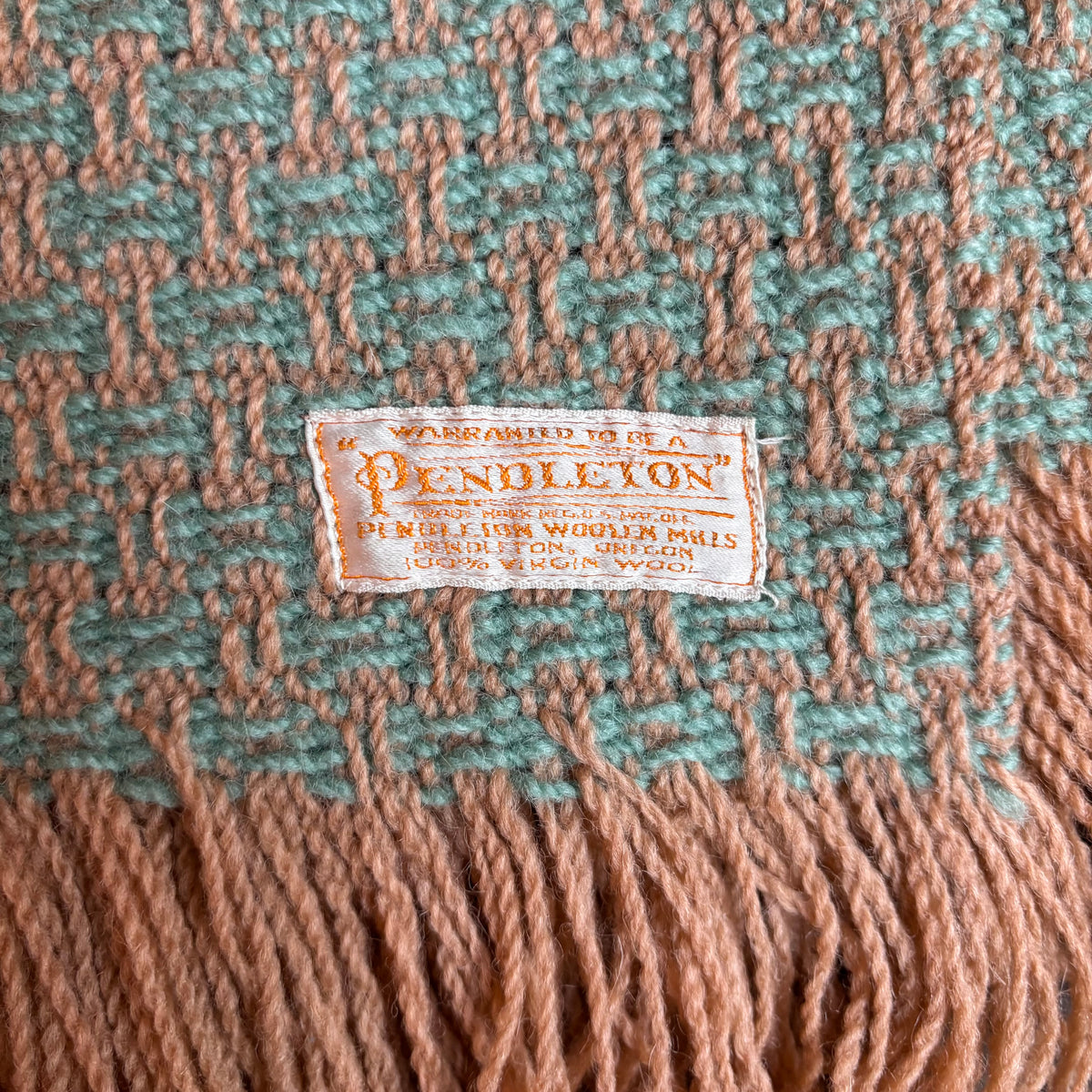 Vintage Pendleton Wool Fringed Blanket