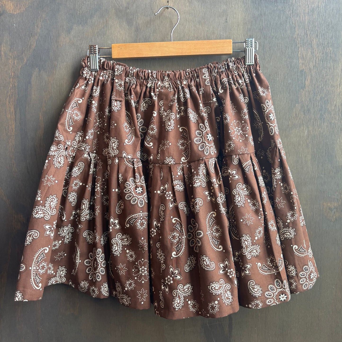 Custom Made Brown Paisley Mini Skirt