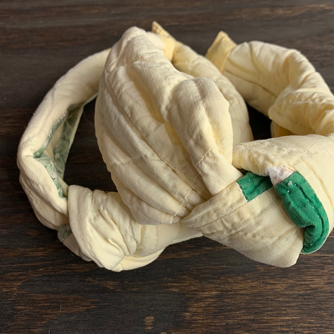 Vintage Light Yellow Quilt Headband