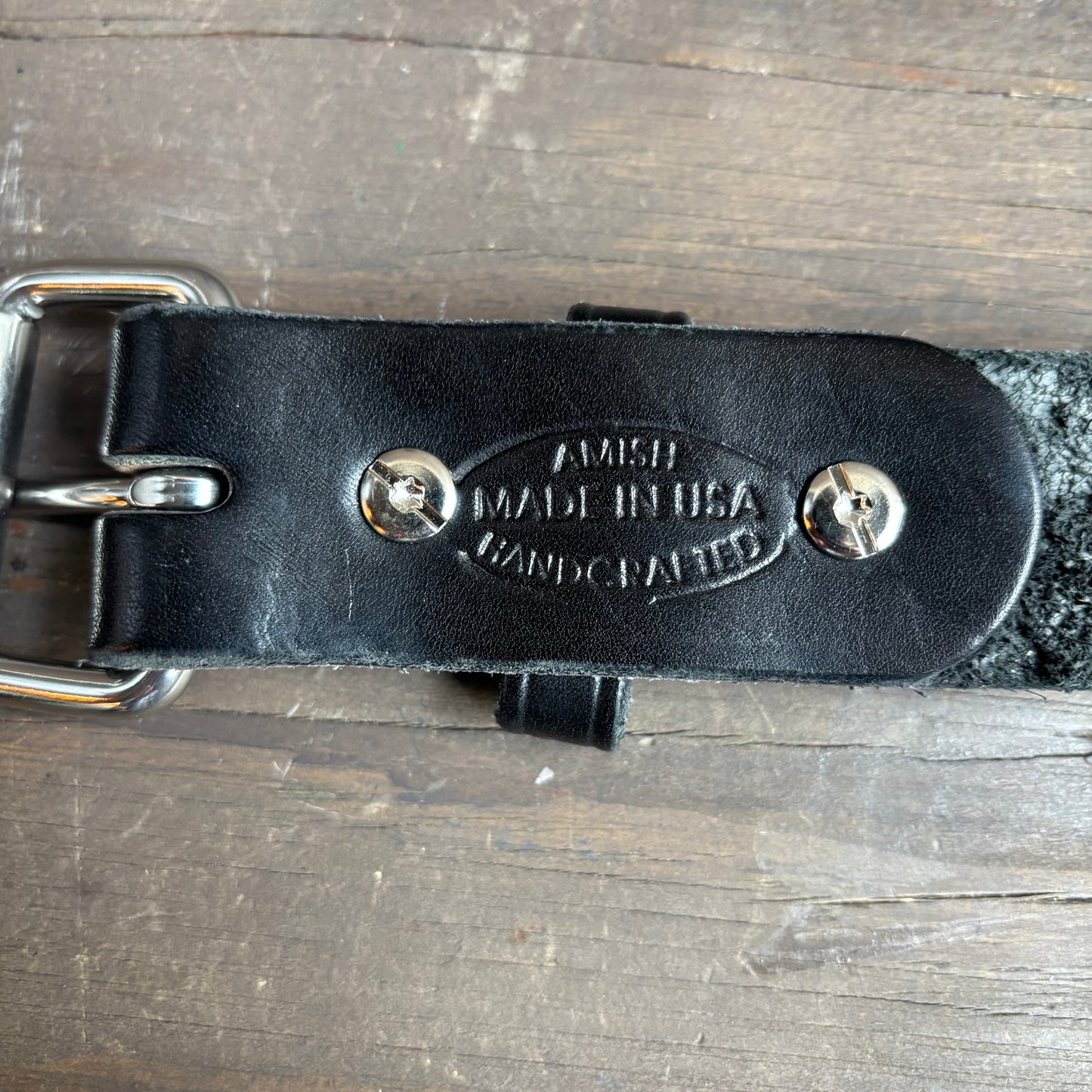 Black Leather Amish Made Belt