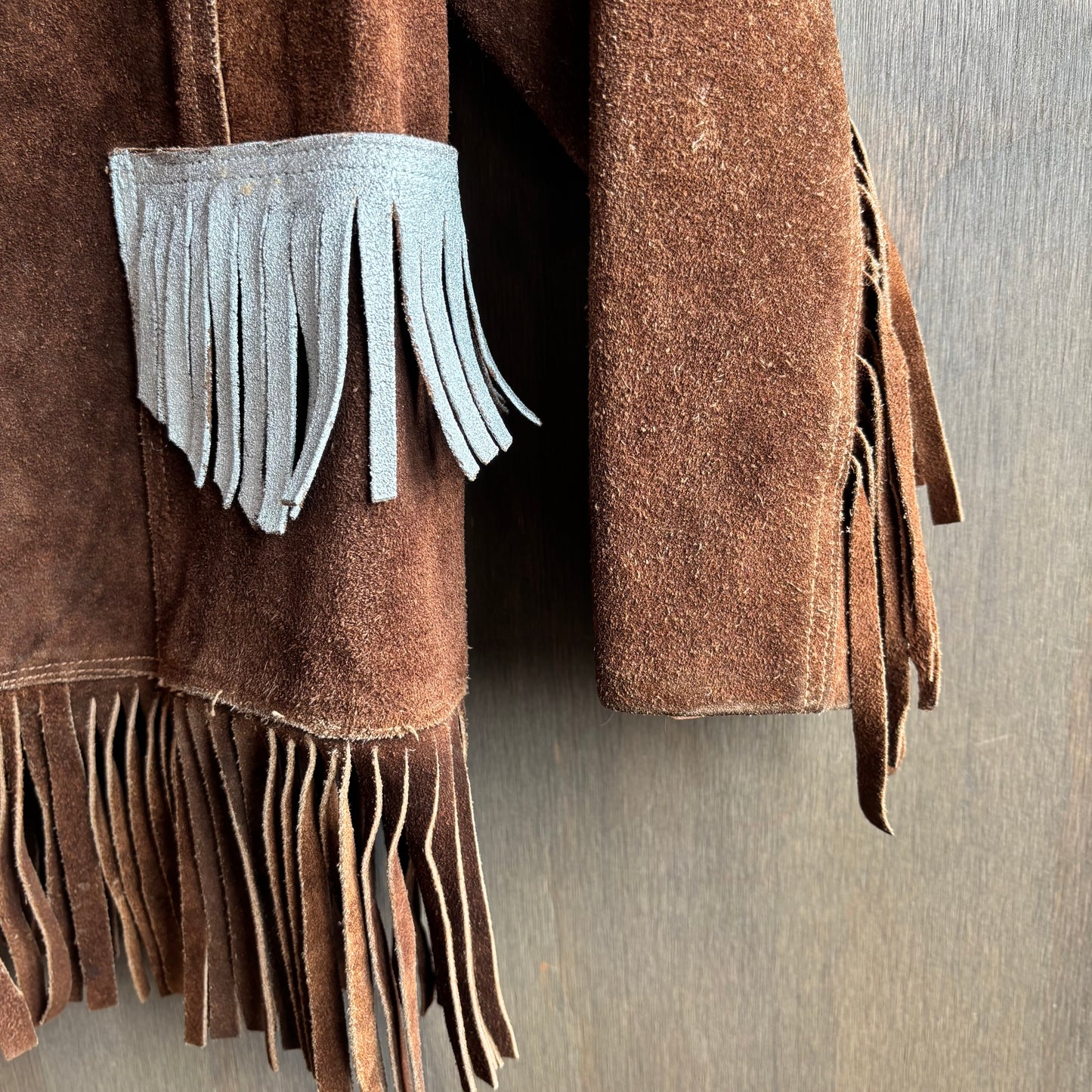 Kids Brown Fringed Suede Jacket