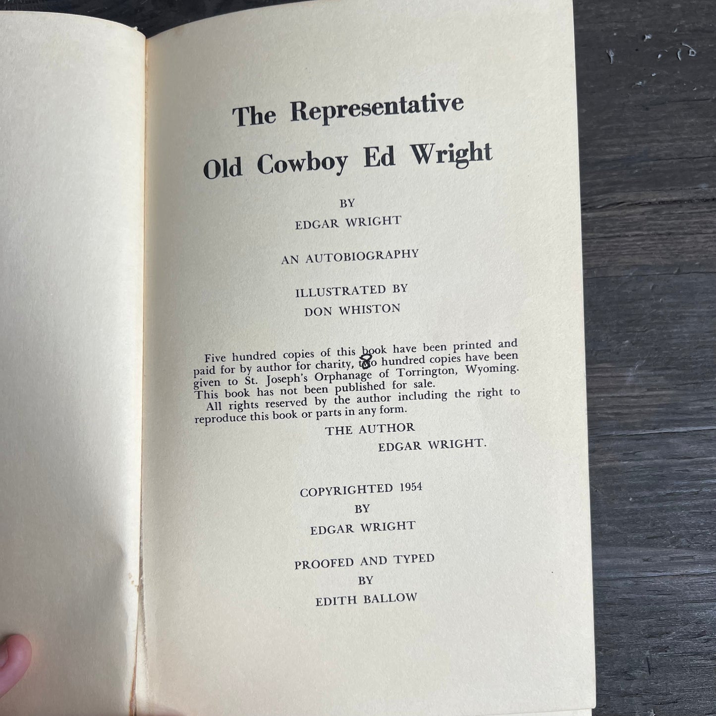 The Representative Old Cowboy Ed Wright Book