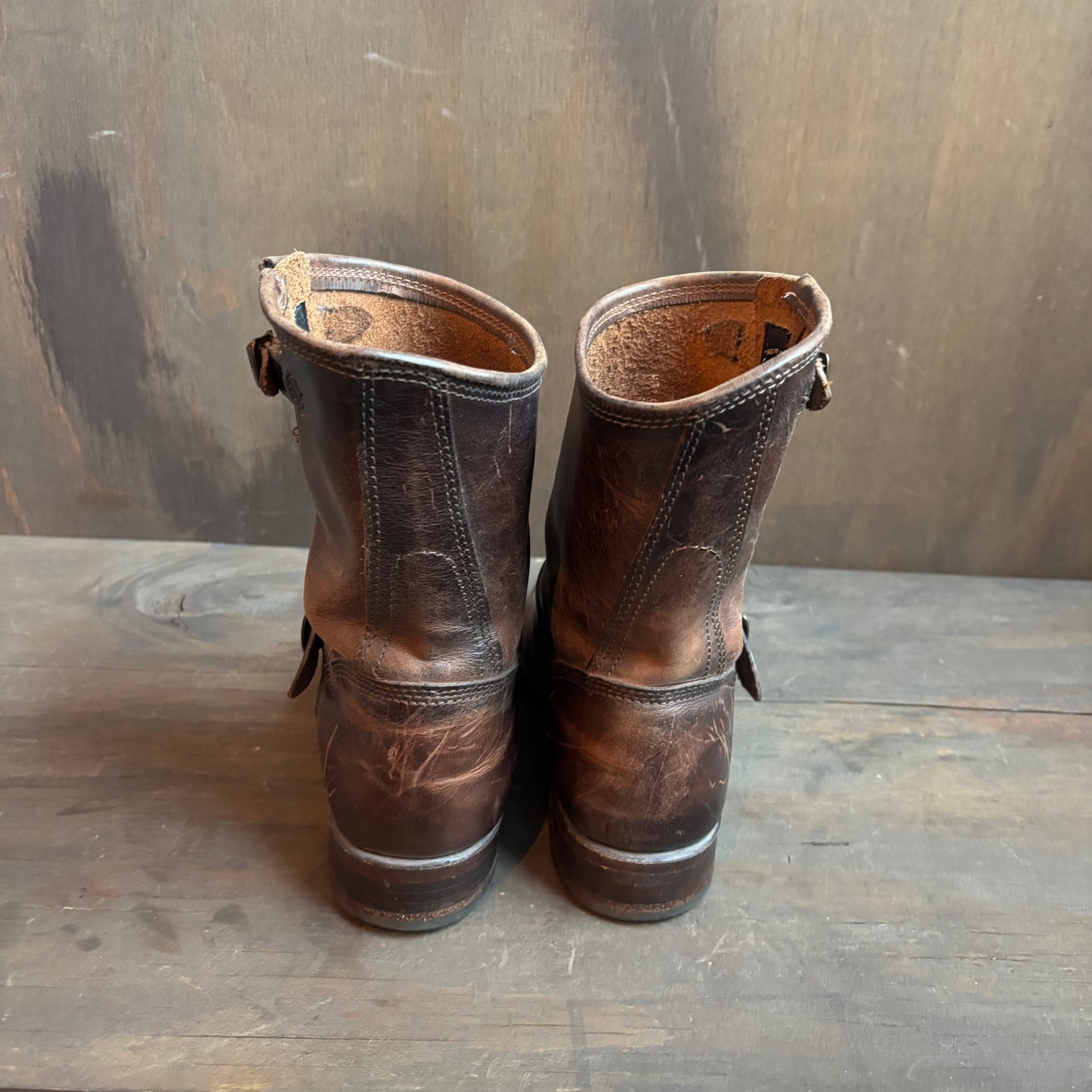 Frye Brown Leather Engineer Boots