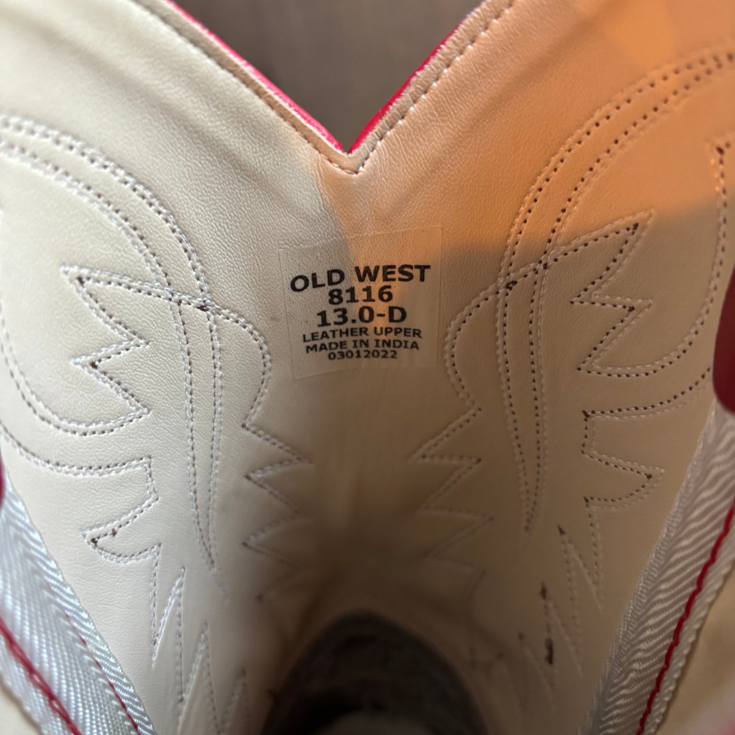 Old West Red Leather Kids Boots