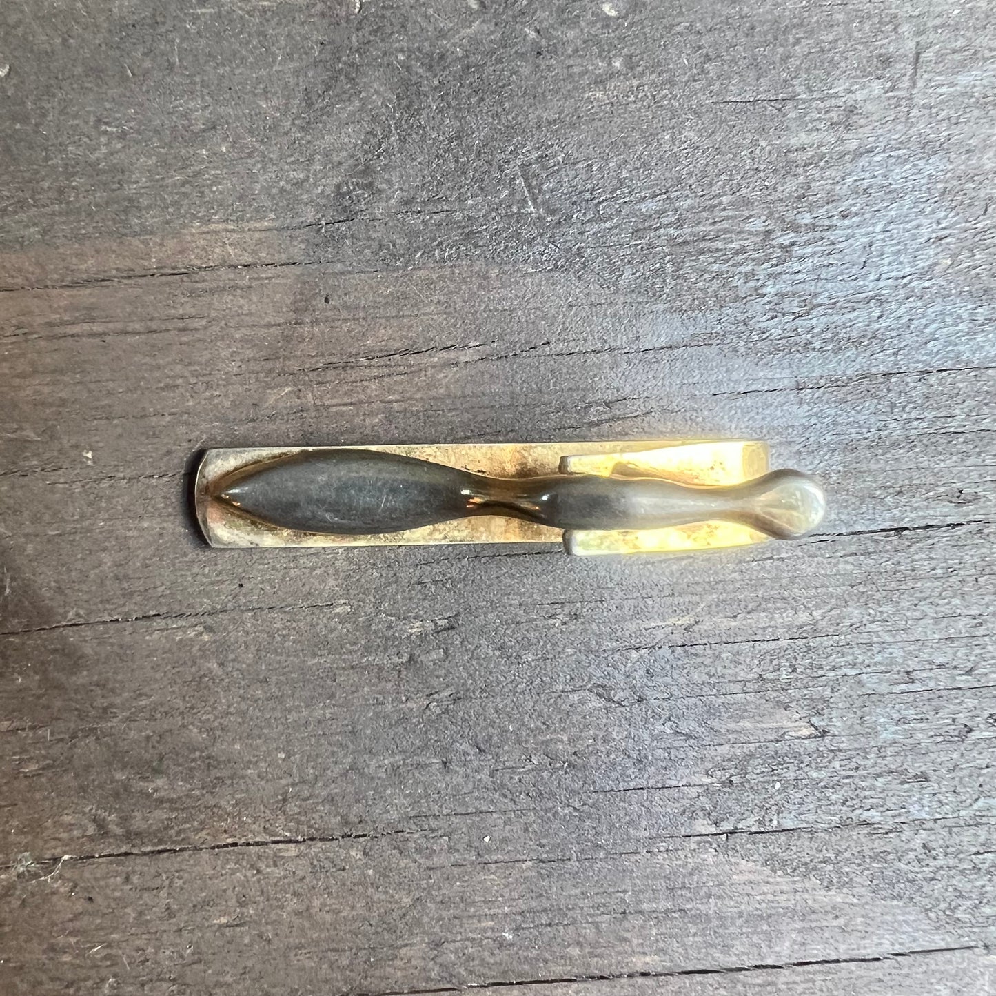 Silver and Gold Colored Tie Clip