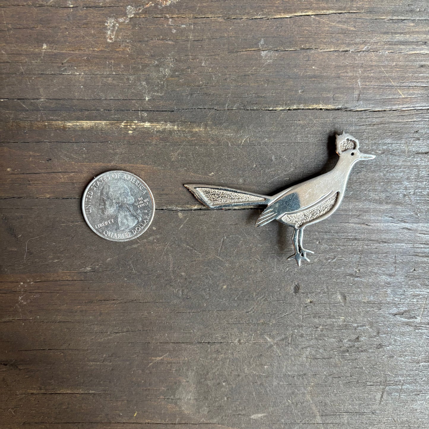 Sterling Silver Roadrunner Pin