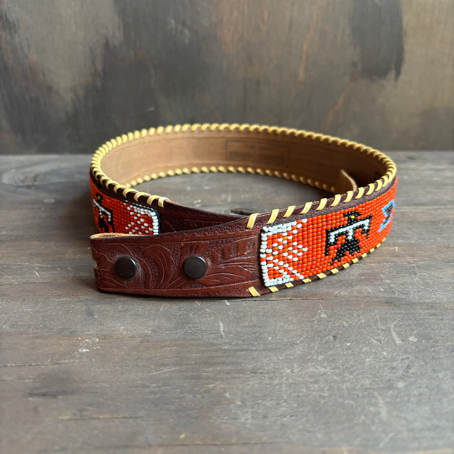 Red Beaded Thunderbird Belt