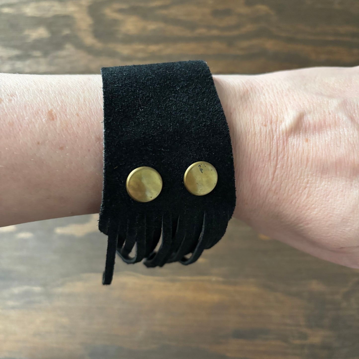 Black Leather Cuff Bracelet