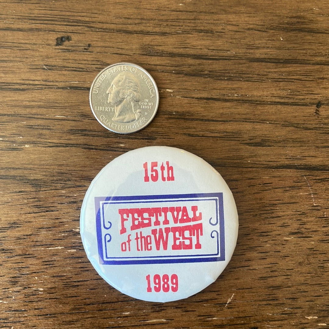 Vintage Festival of the West Button Pin