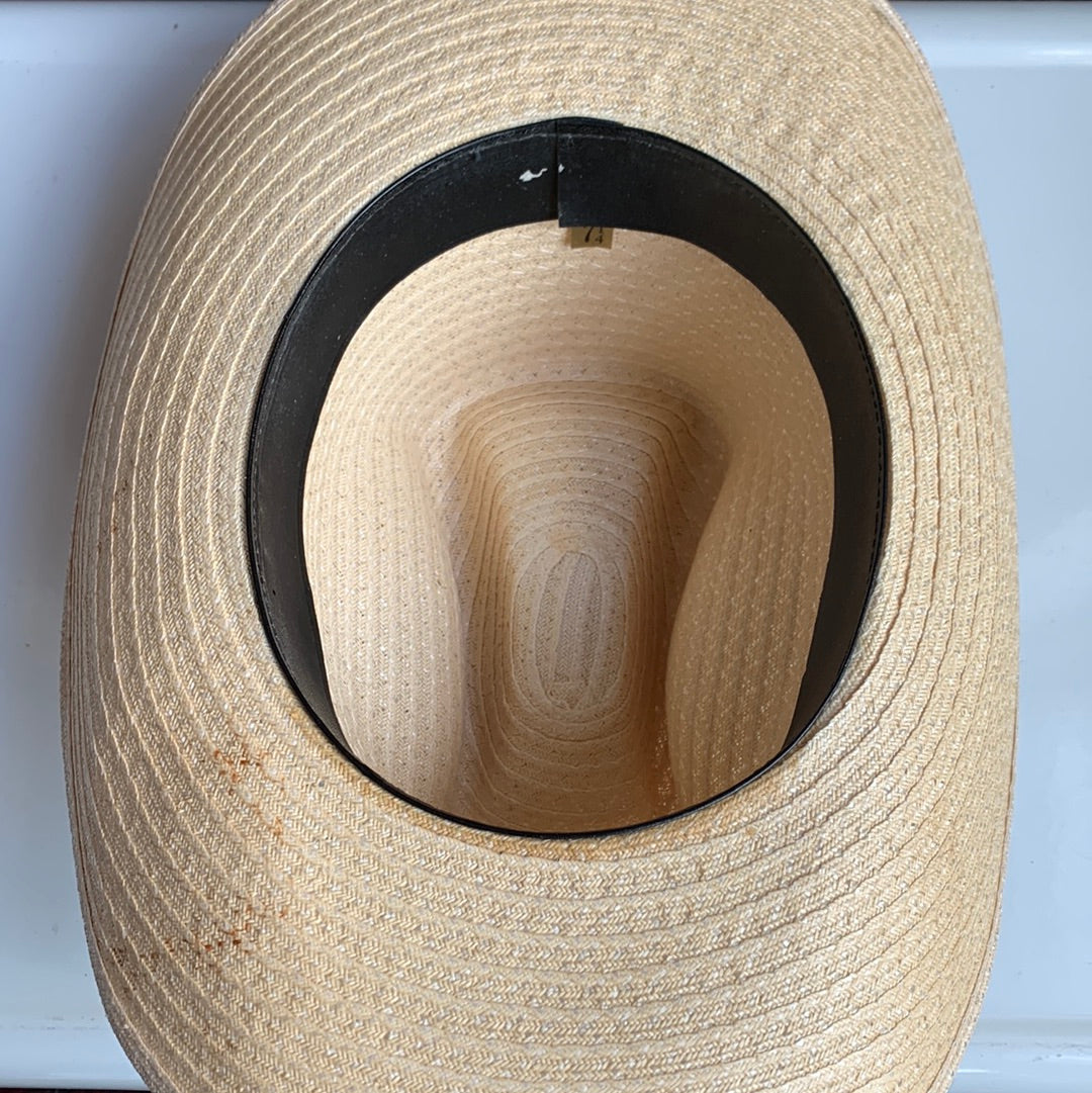 Light Straw Hat with Red Tie