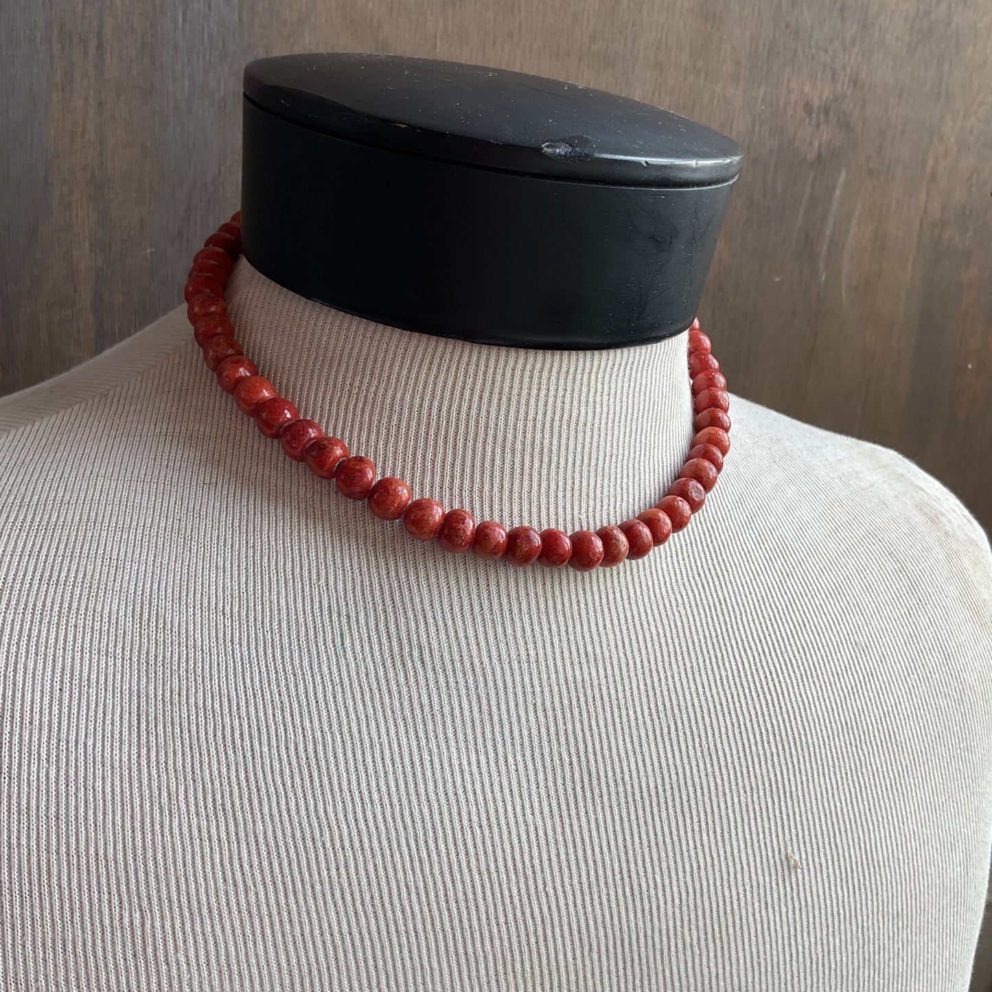 Red Coral Beaded Necklace