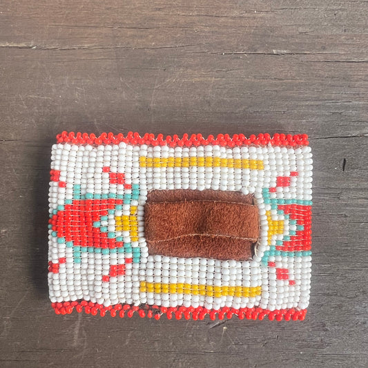 Beaded Leather Cuff Bracelet