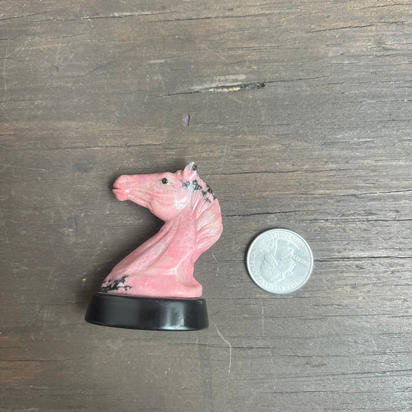 Carved Rhodonite Horse Head