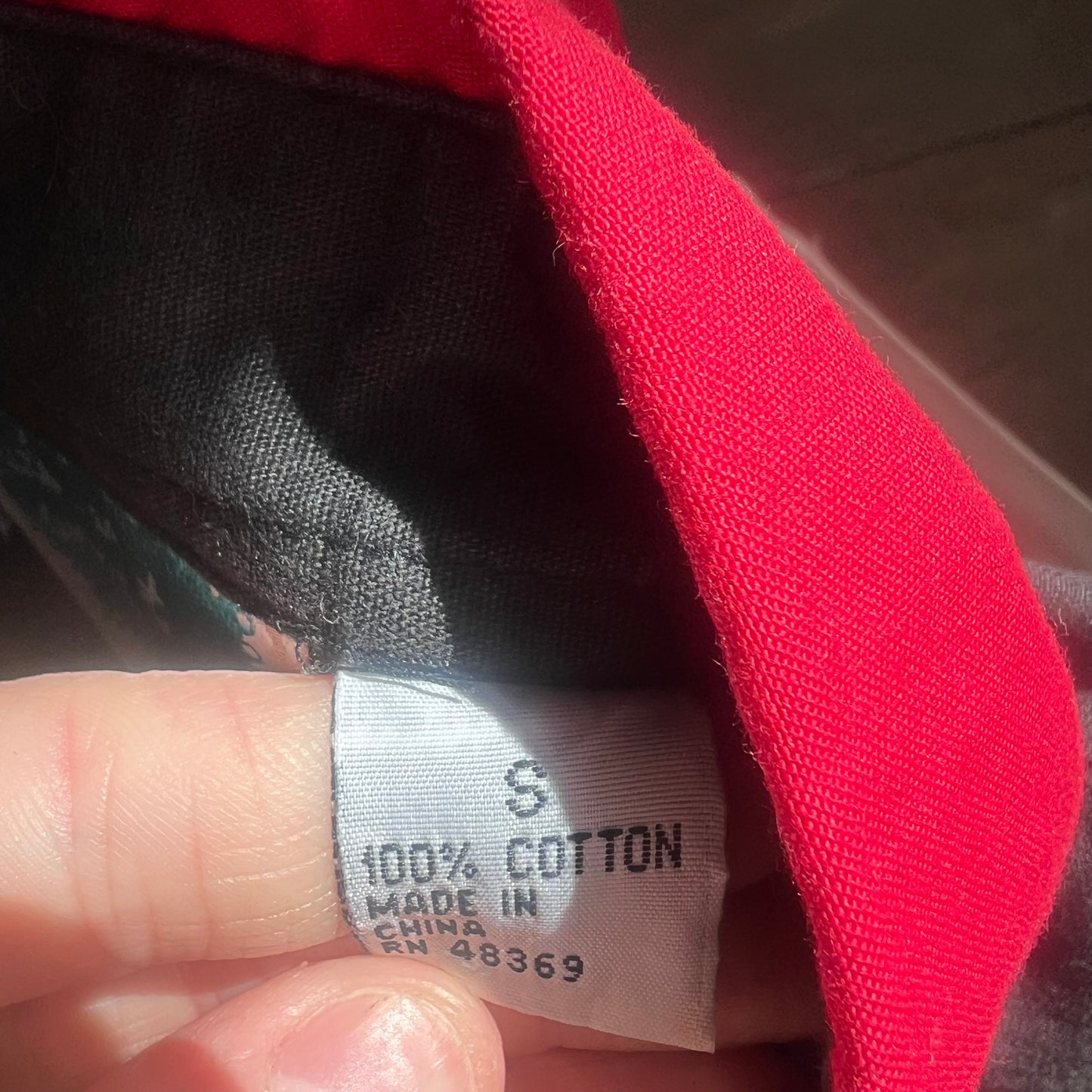 Southwest Canyon Black and White Shirt with Red Embellishments