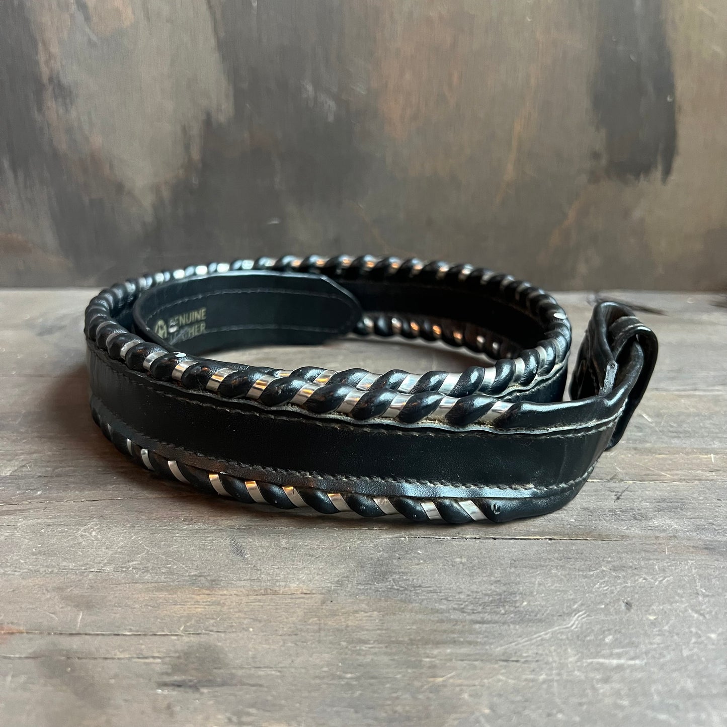 Silver Creek Collection Black Leather Belt