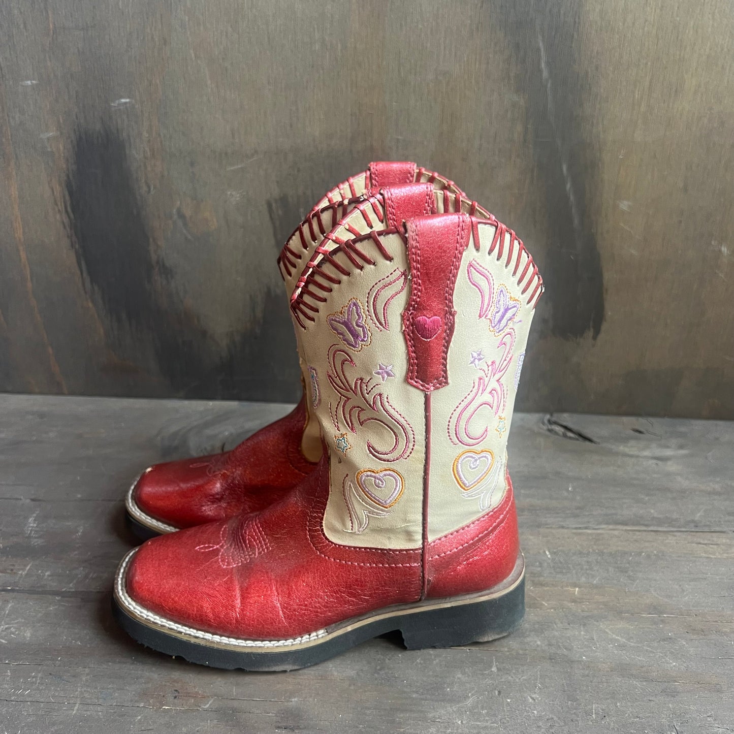 Roper Pink Butterfly Kids Boots