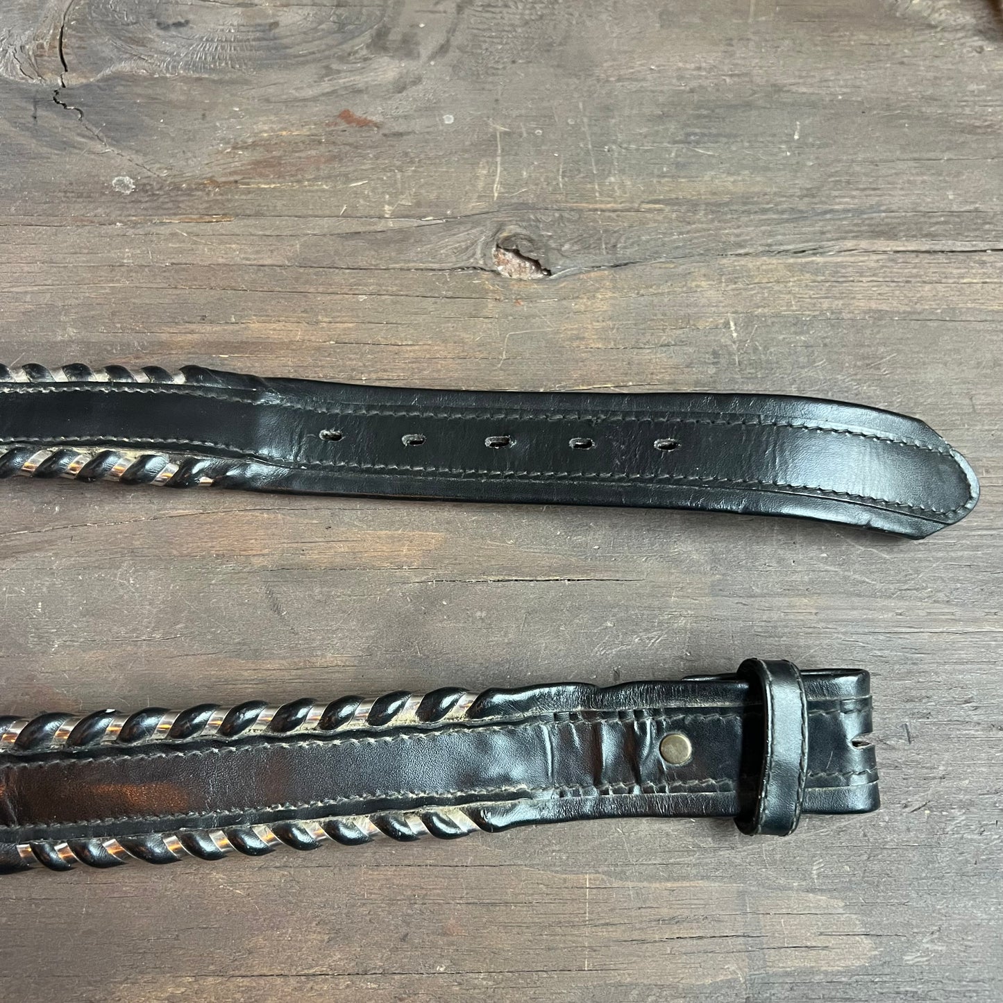 Silver Creek Collection Black Leather Belt