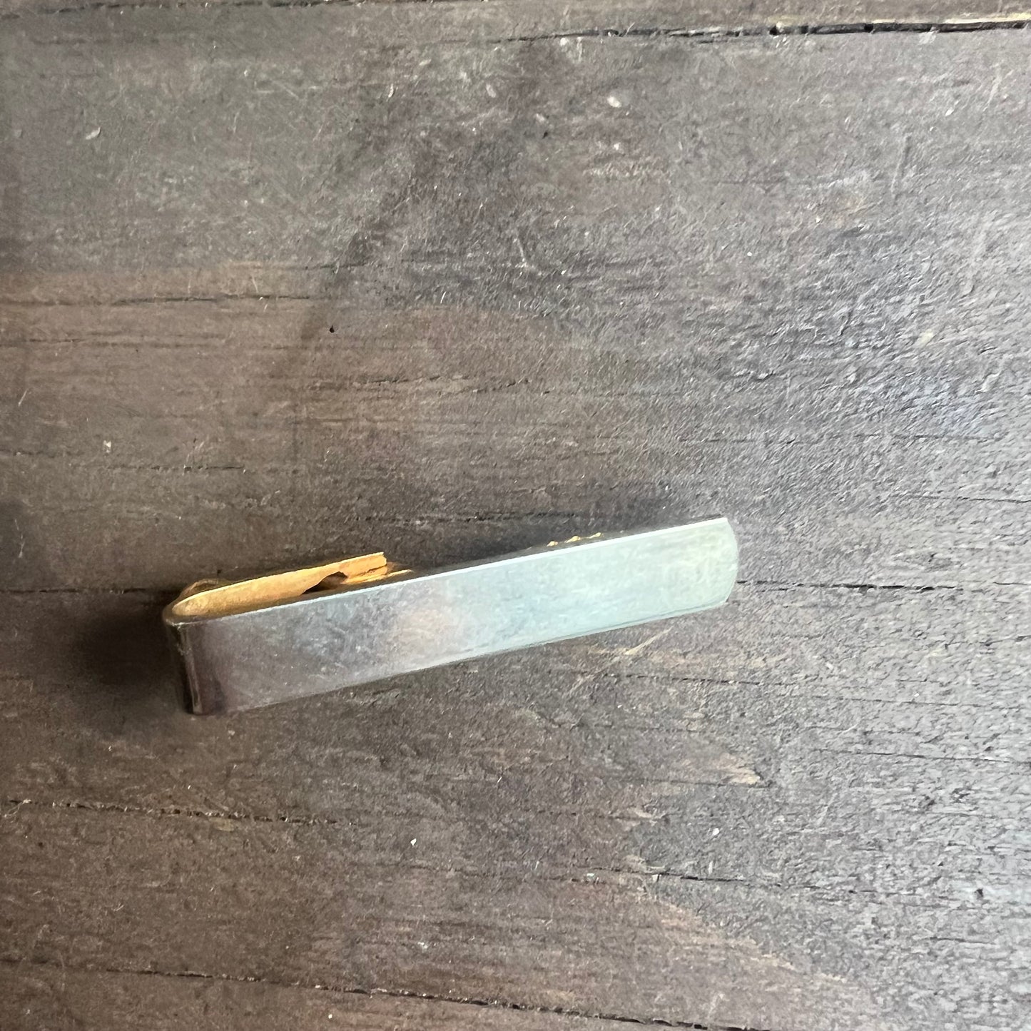 Silver and Gold Colored Tie Clip