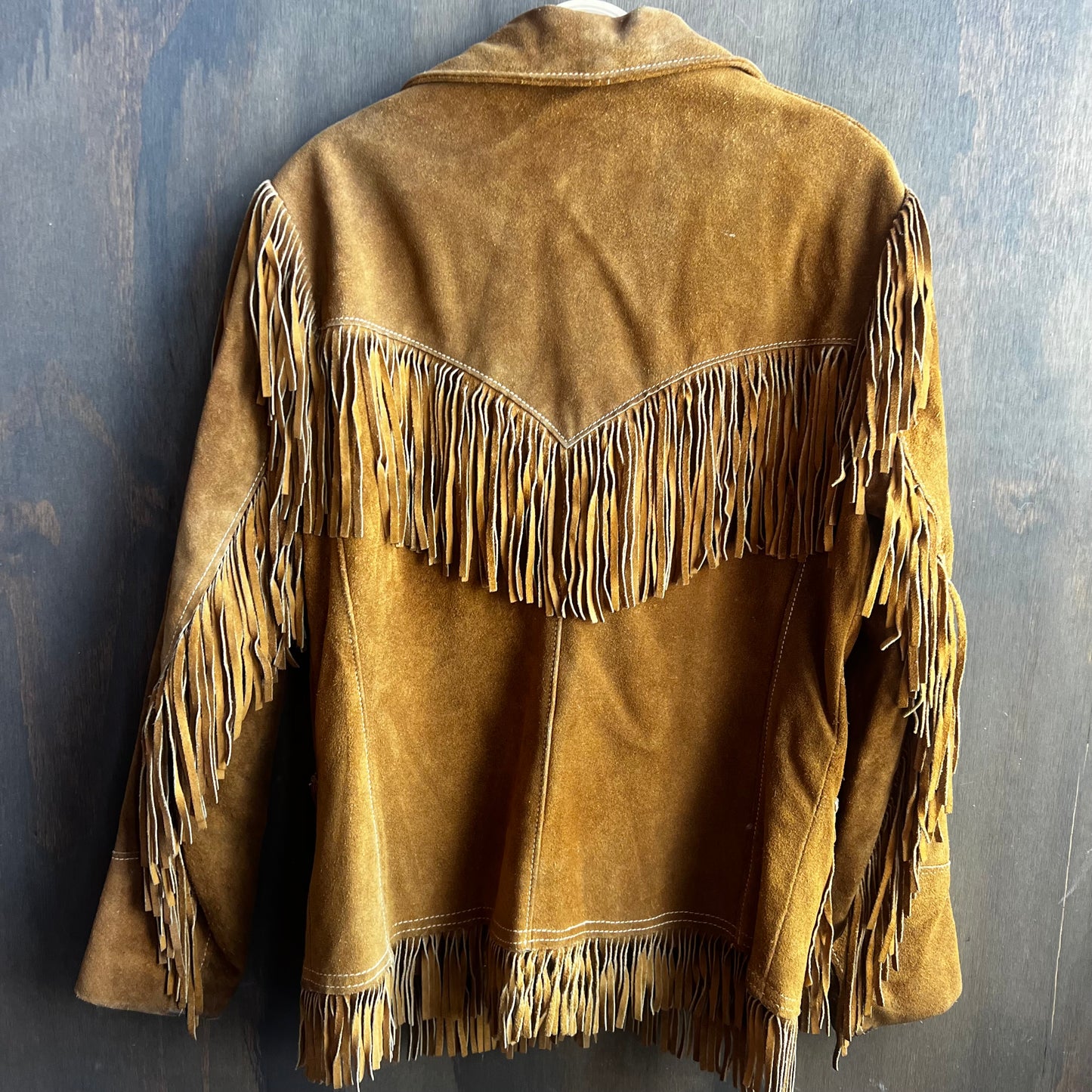 Tan Leather Fringe Jacket