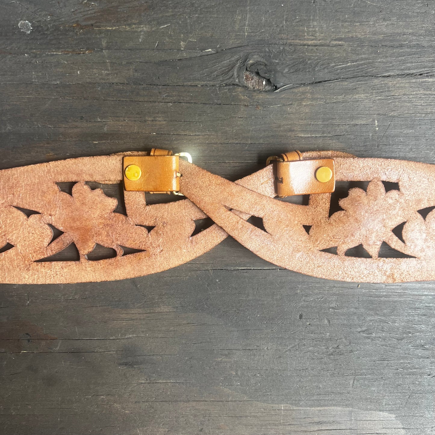 Tooled Leather Corset-Style Belt