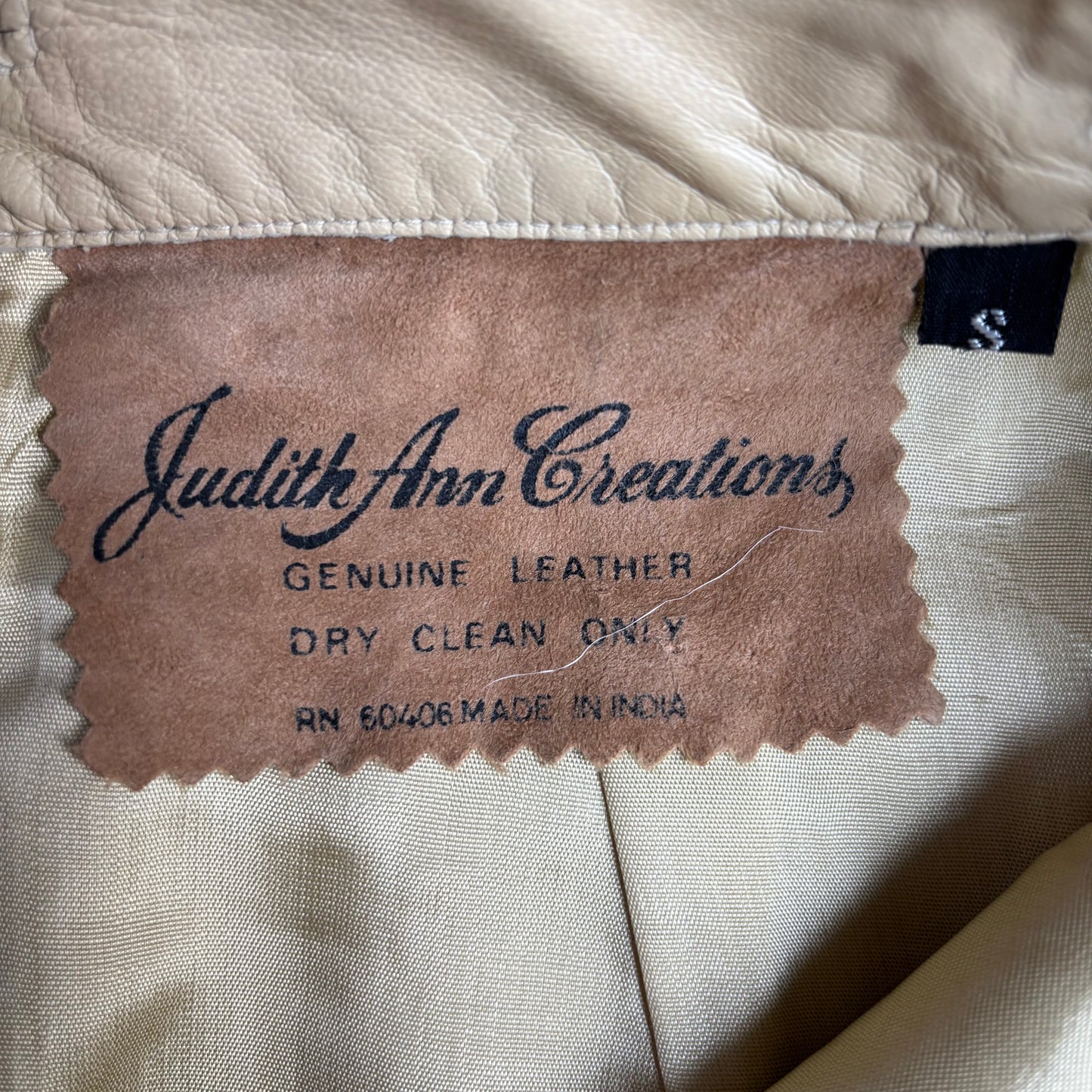 Judith Ann Collection Beige Leather Skirt