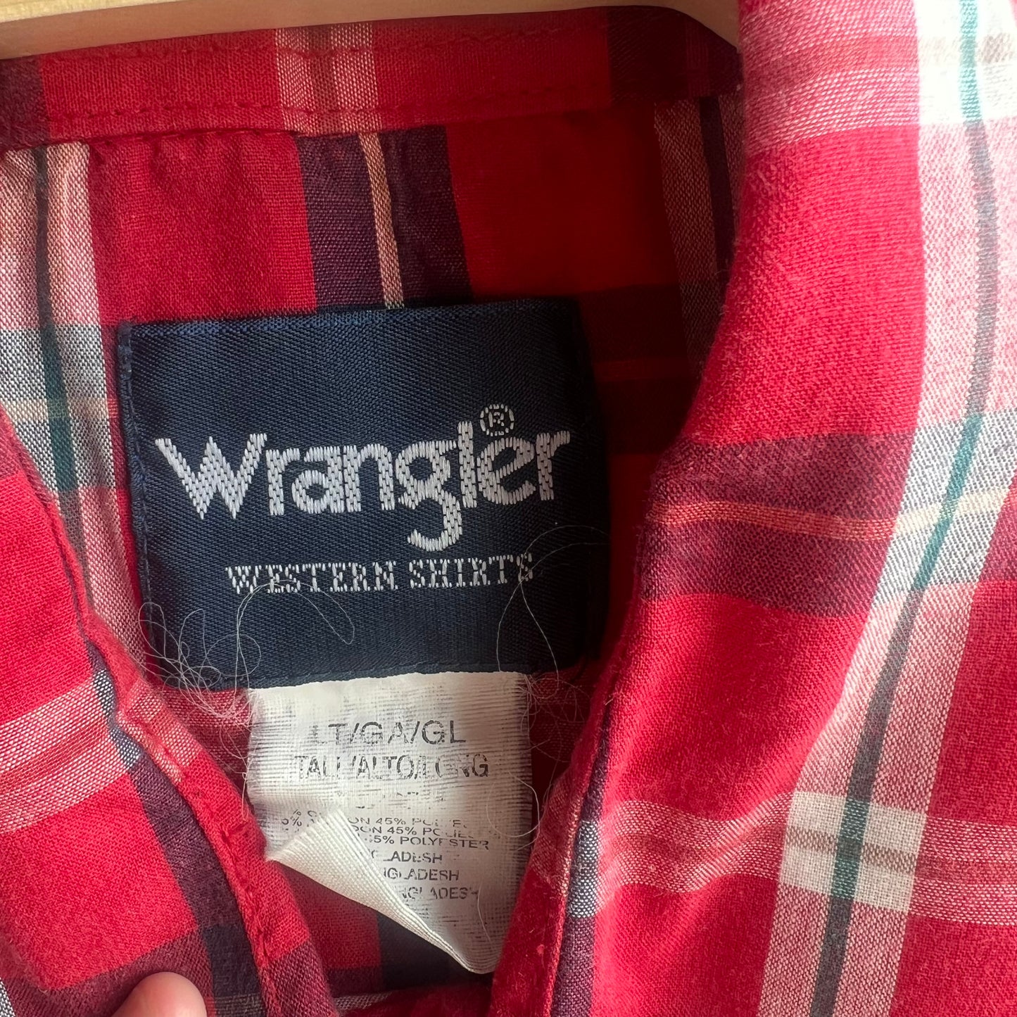 Wrangler Red Plaid Western Pearl Snap
