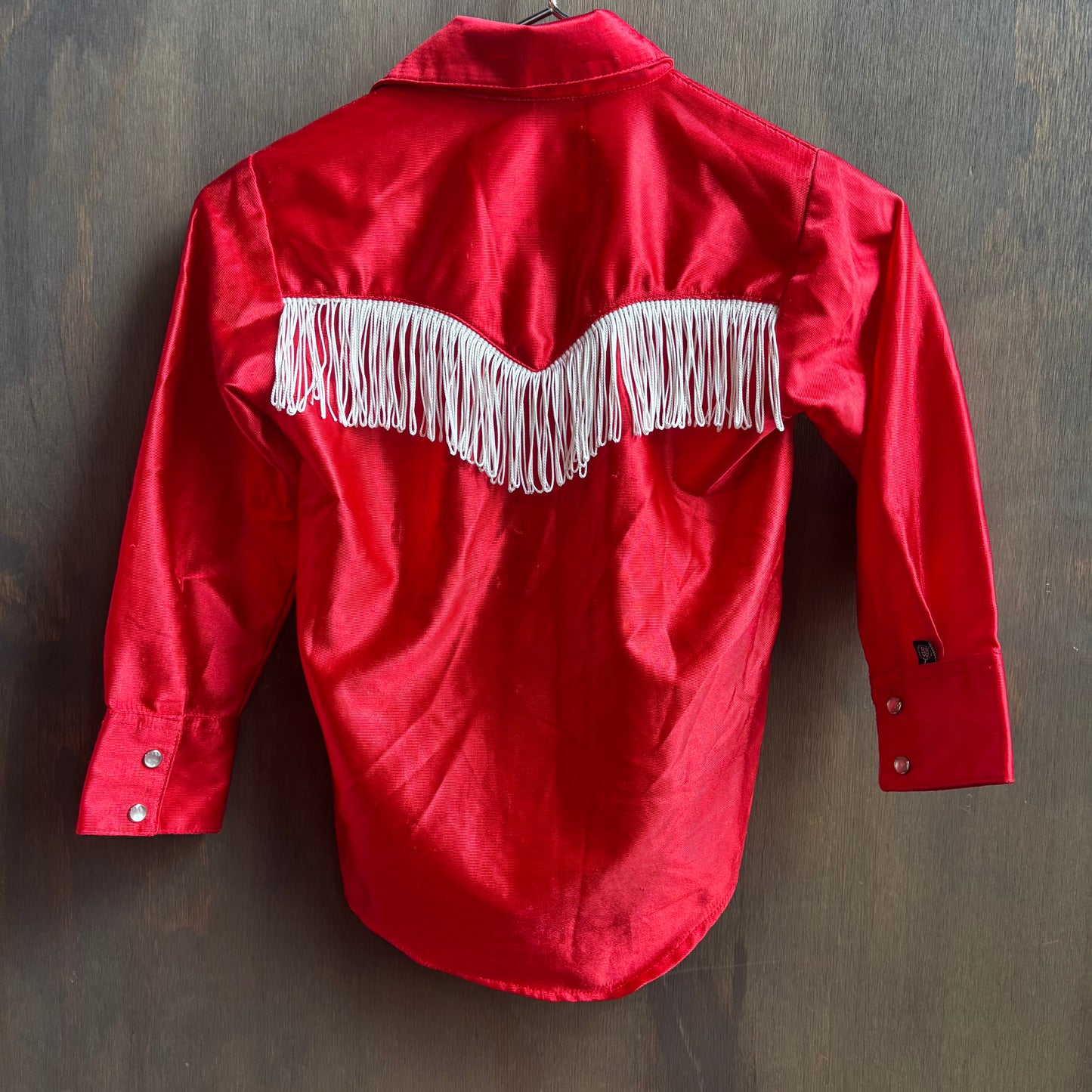 Rockmount Ranch West Kids Red Fringe Pearl Snap