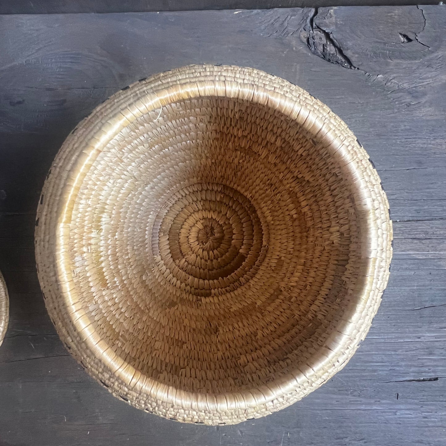 Native Alaskan Coiled Lidded Basket