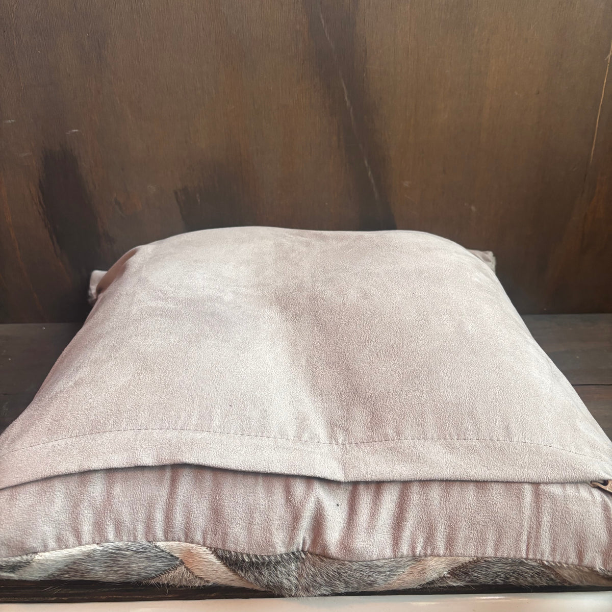 Grey Cowhide Patchwork Pillow