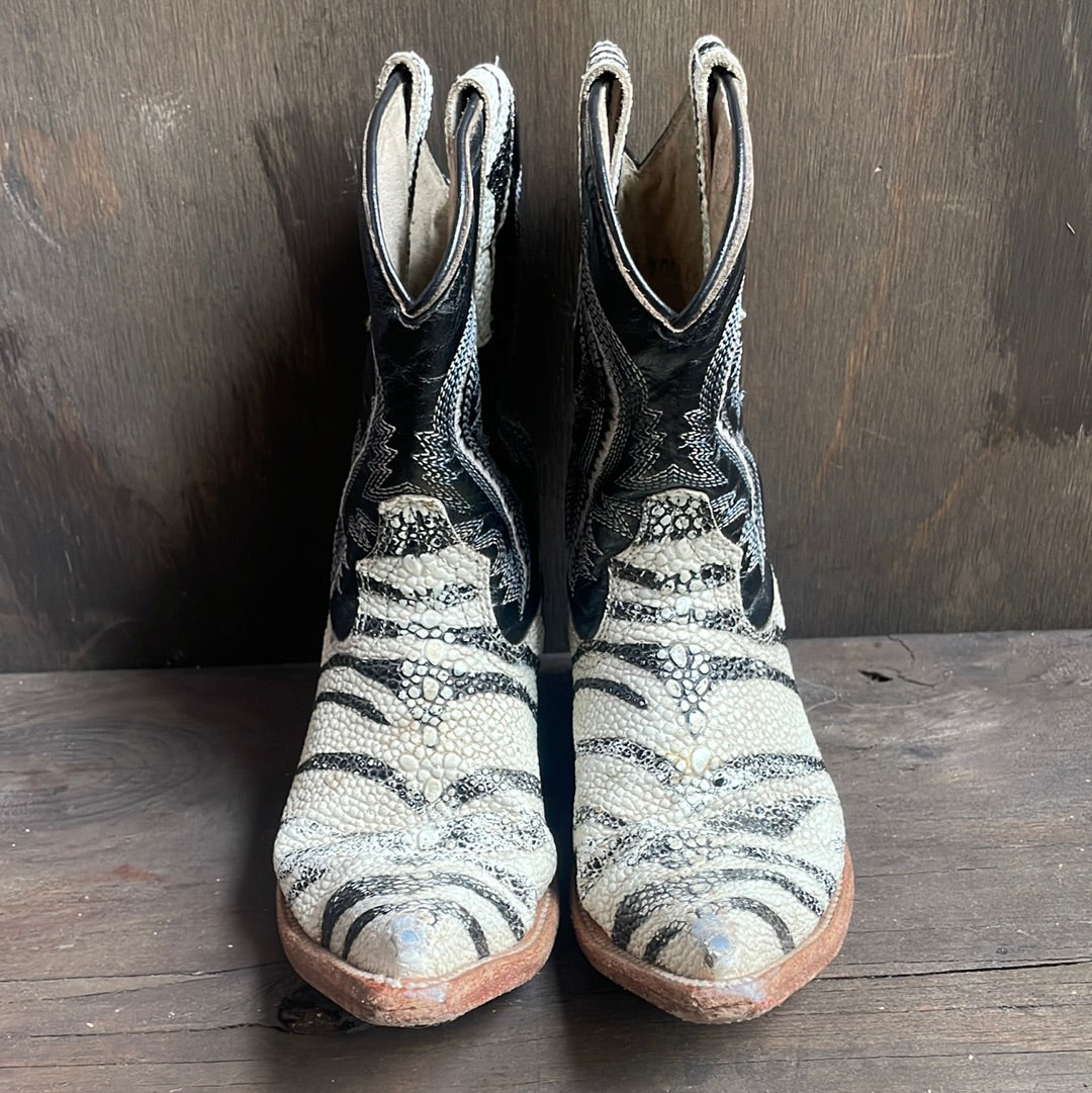 Kids Zebra Print on Crocodile Boots