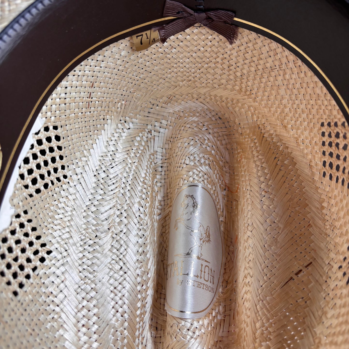 Stetson Straw Hat with Black Tie