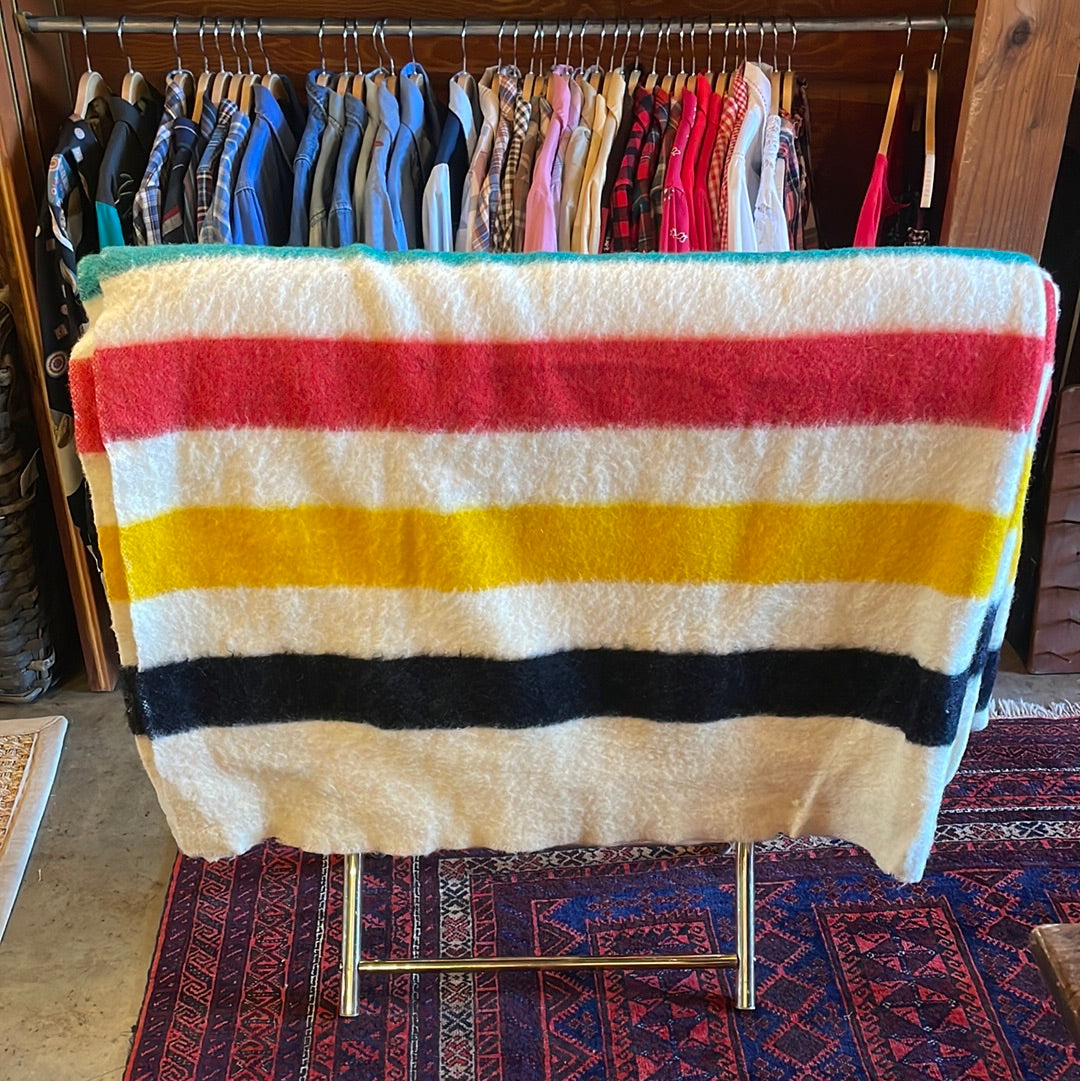 Vintage Hudson Bay 4 Point Wool Blanket XL