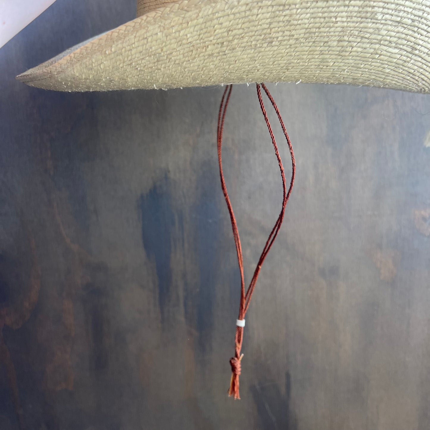 Straw Hat with Drawstring and Tassel