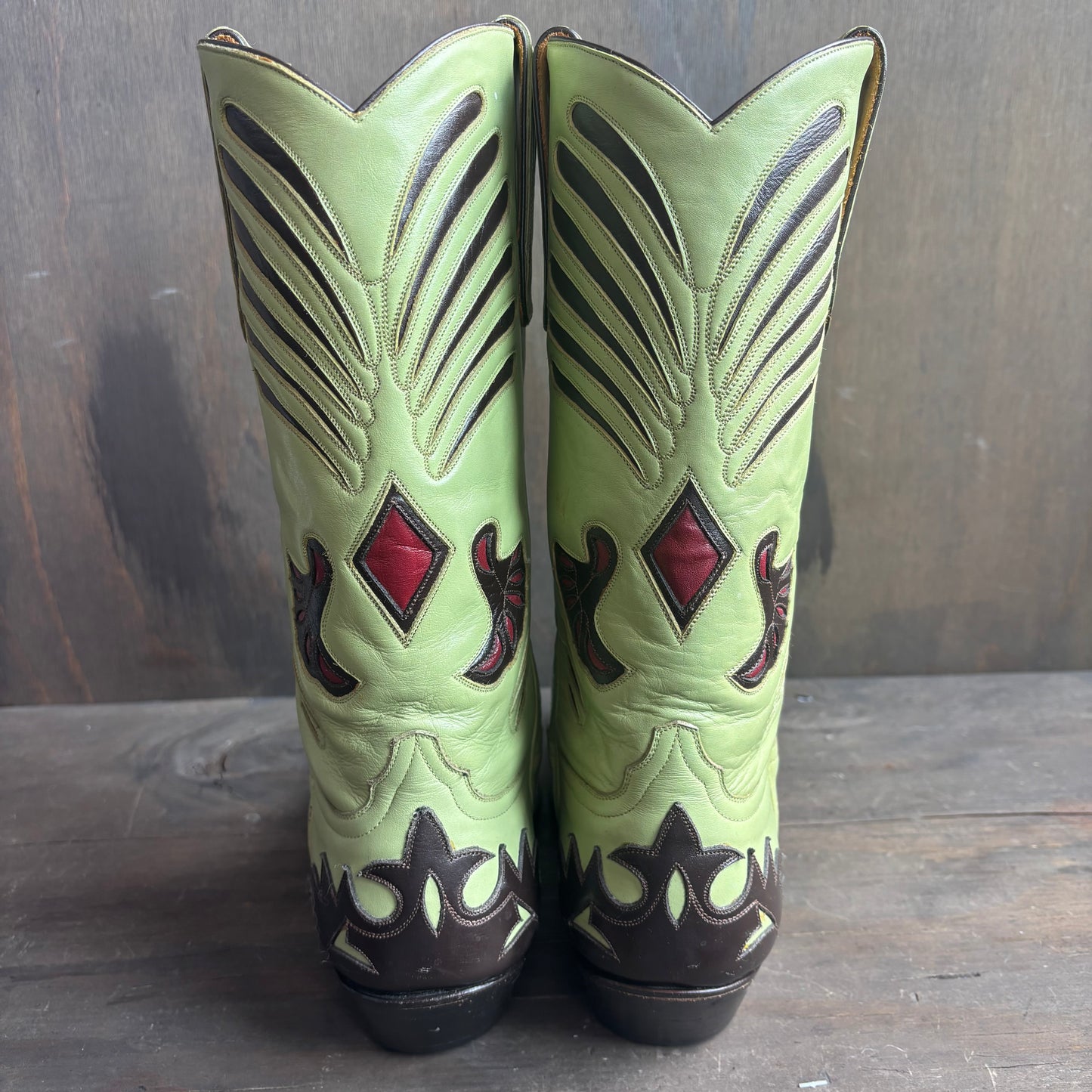 Liberty Light Green Leather Boots
