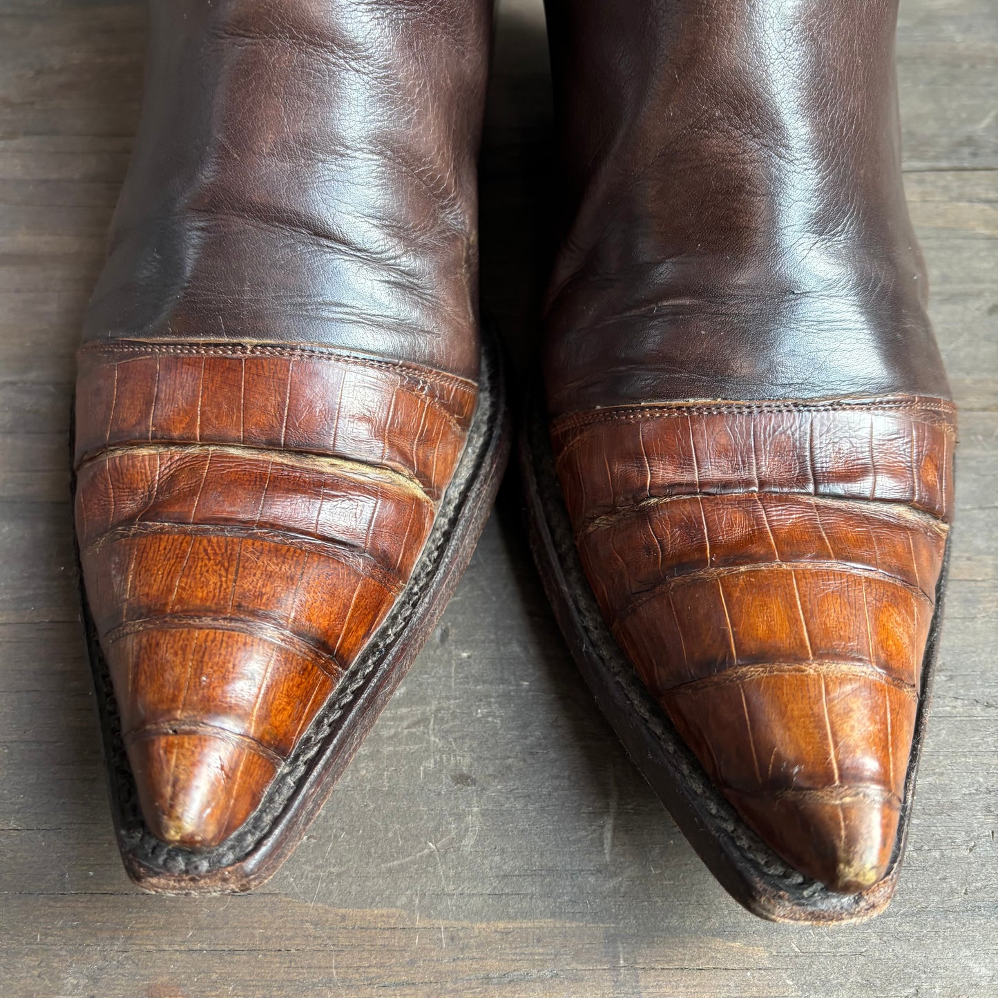Liberty Caiman and Calfskin Ankle Boots