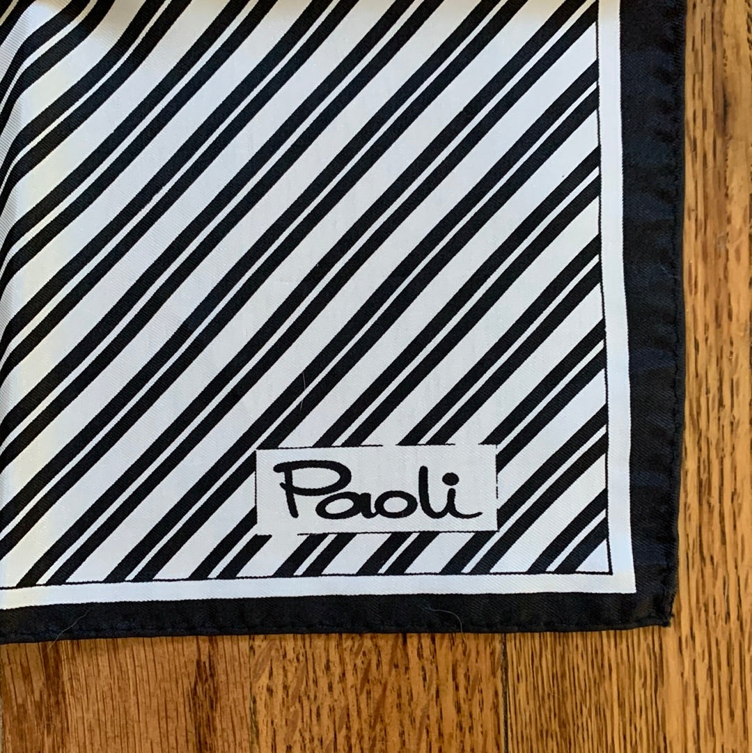 Paoli black and white striped scarf