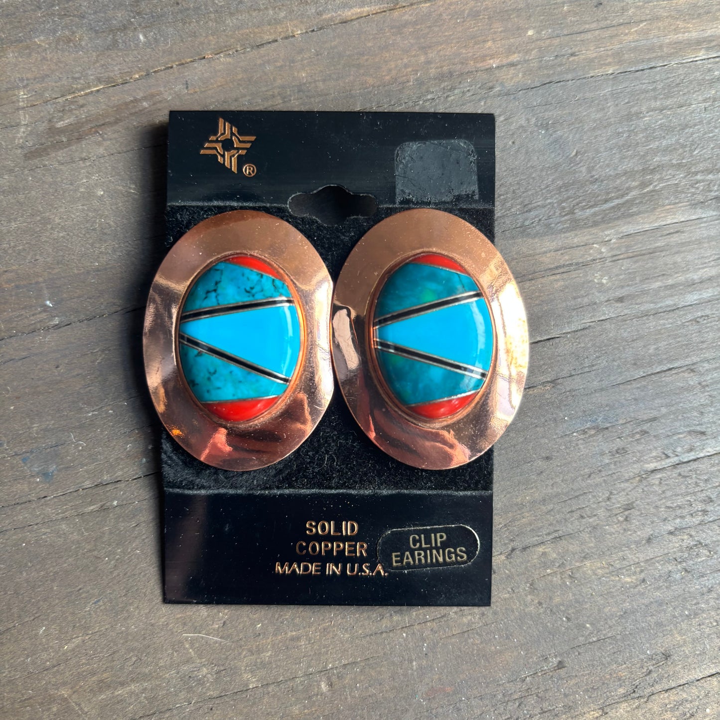 Copper Oval Clip Earrings